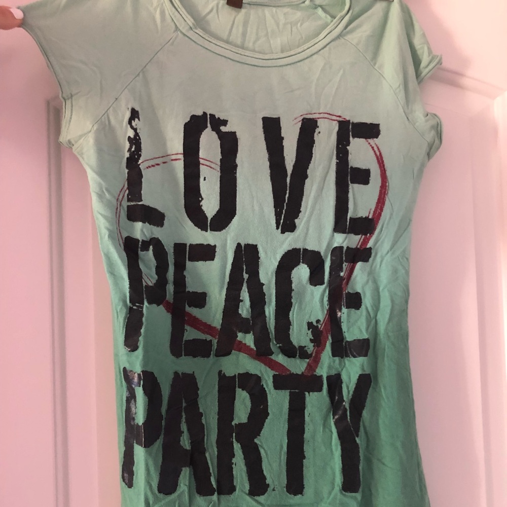 Hombre green LOVE PEACE PARTY T-shirt!